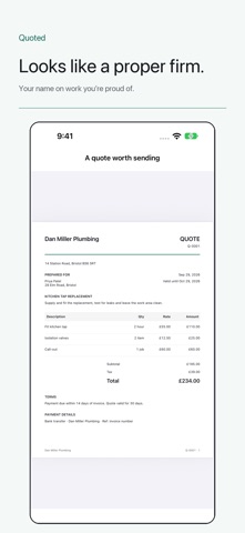 Quoted: Quote & Invoice screenshot 3