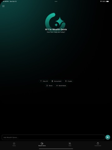 WealthNX AI iPad screenshot
