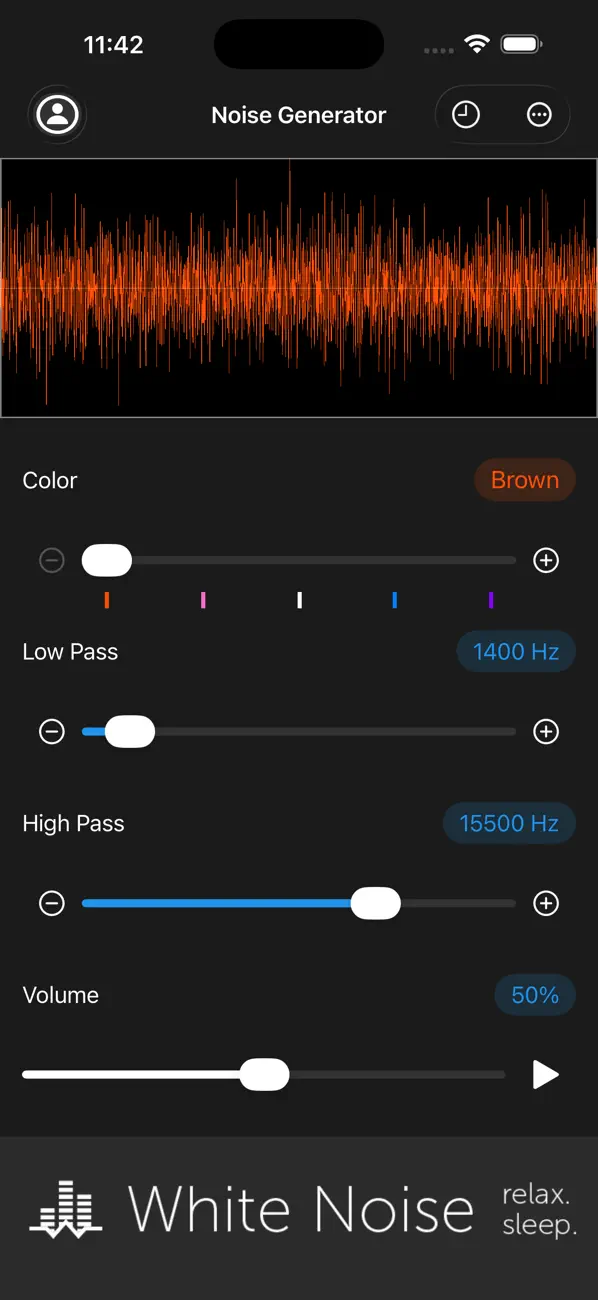 Screenshot #1 pour Noise Generator: Full Spectrum