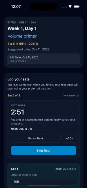 Smolov Squat Tracker screenshot 3