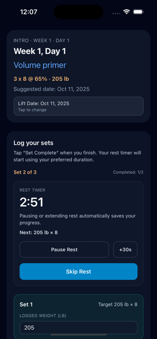 Smolov Squat Tracker Screenshot 3 of 5