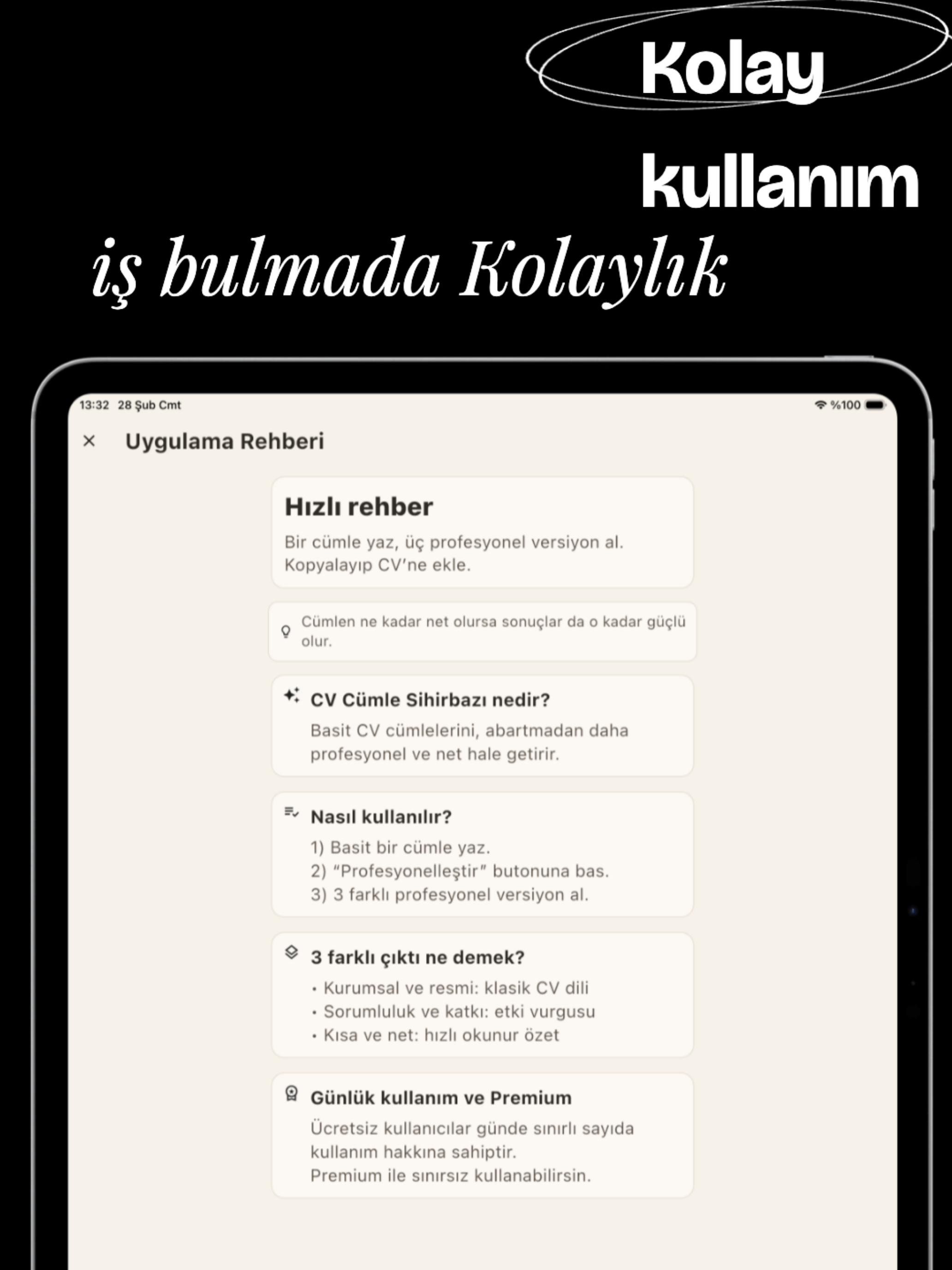 CV Cümle Sihirbazı screenshot 8