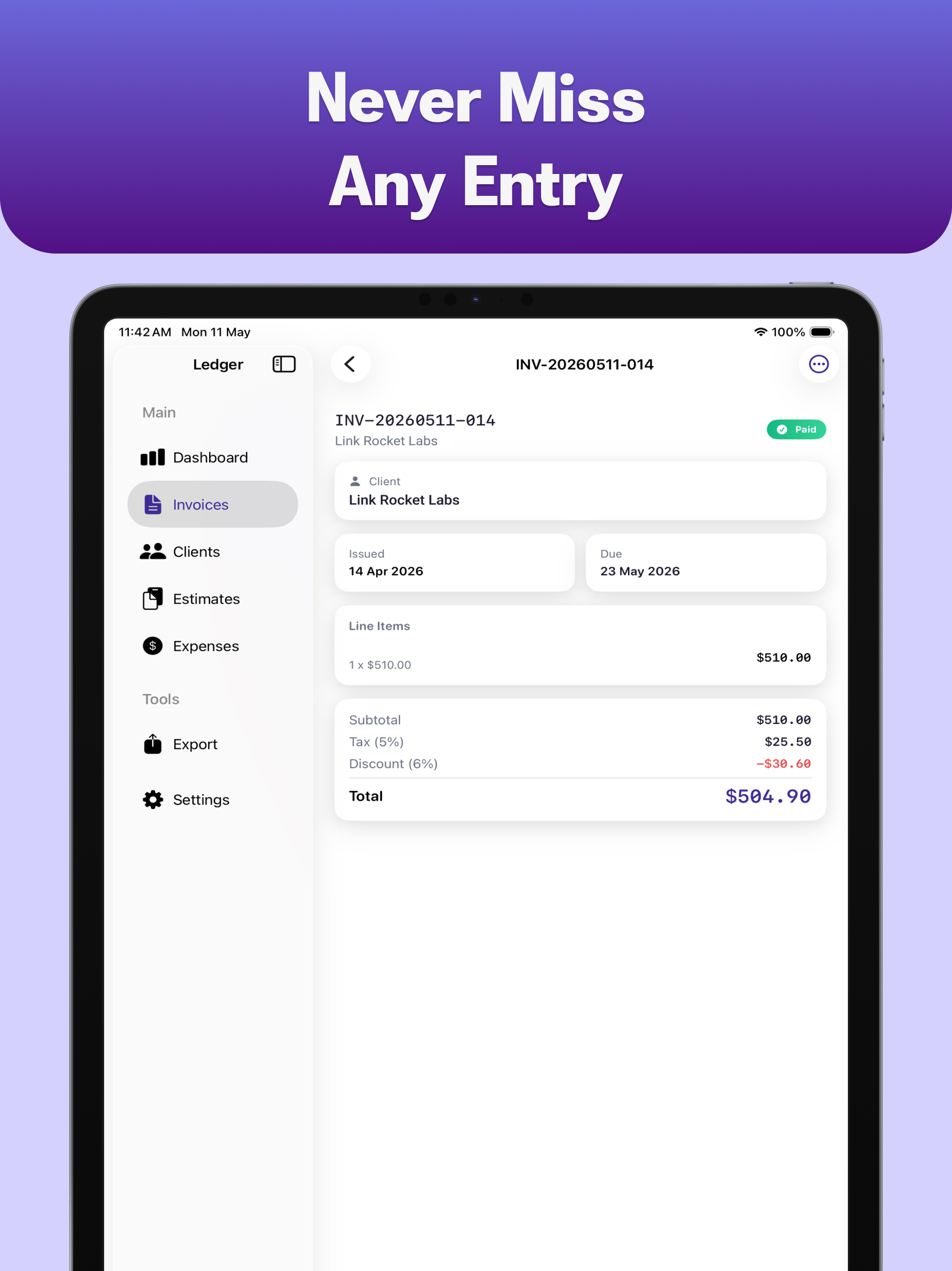 Ledger App : Estimate Maker