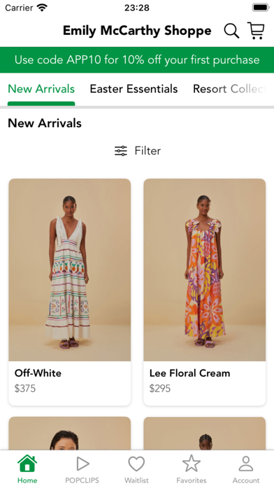 Emily McCarthy Shoppe Screenshot