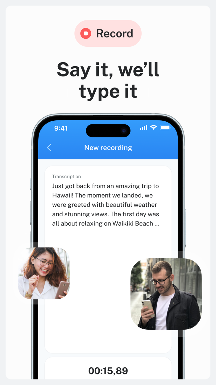 Zap Voice. Record  Transcribe