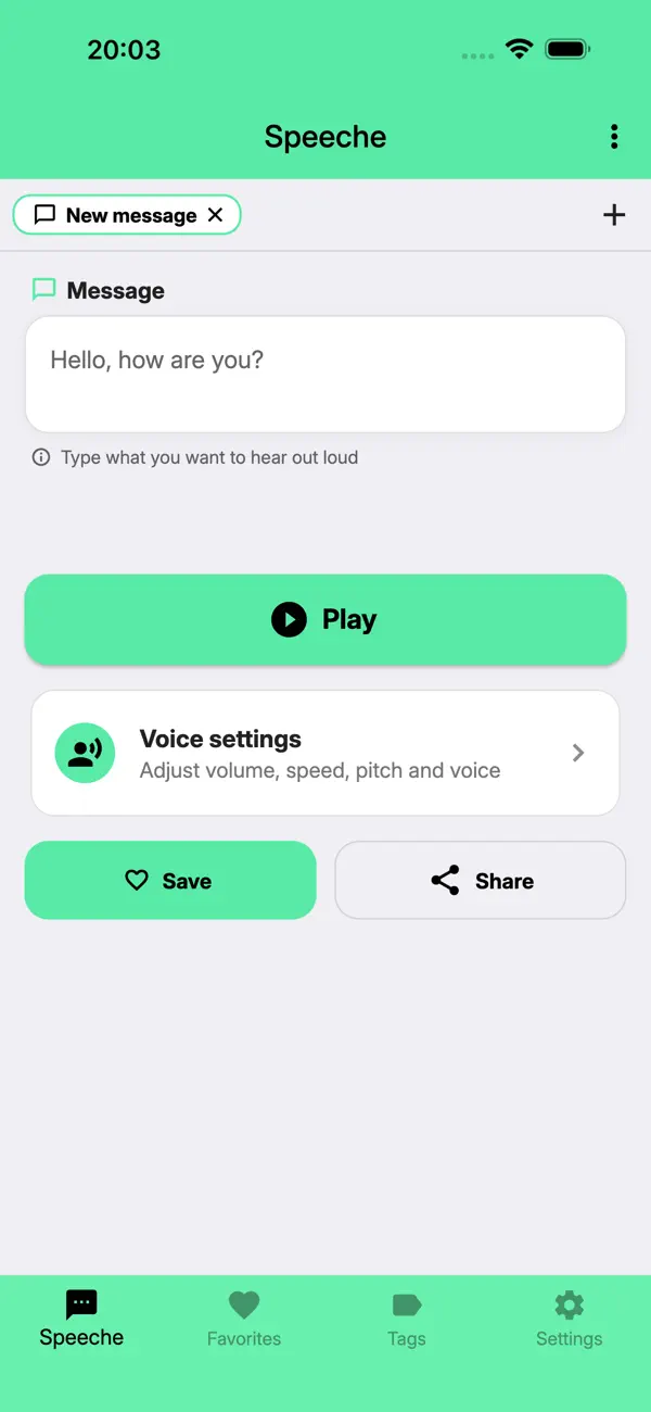 Screenshot #1 pour Speeche - Text to Speech