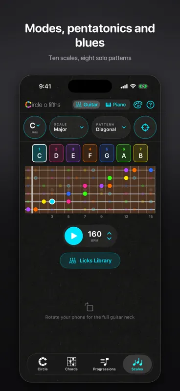 Circle o Fifths: Guitar+Piano screenshot 7 of 10