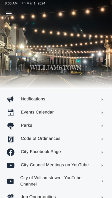 Williamstown KY iPhone screenshot