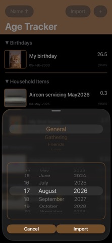 Age Tracker iPhone screenshot