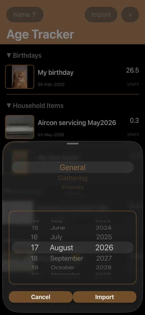 Screenshot #1 pour Age Tracker