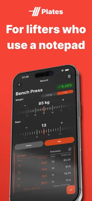 Plates: Simple Workout Tracker screenshot 1