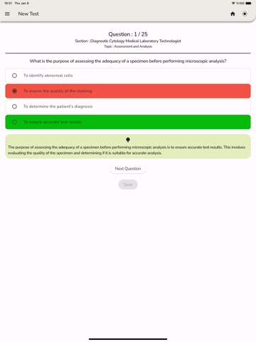 Medical Lab Professional Test iPad screenshot