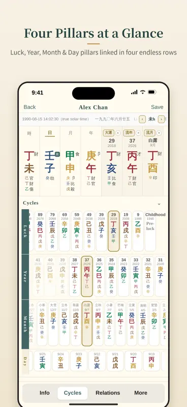 DRAGON BaZi Chart screenshot 2 of 7
