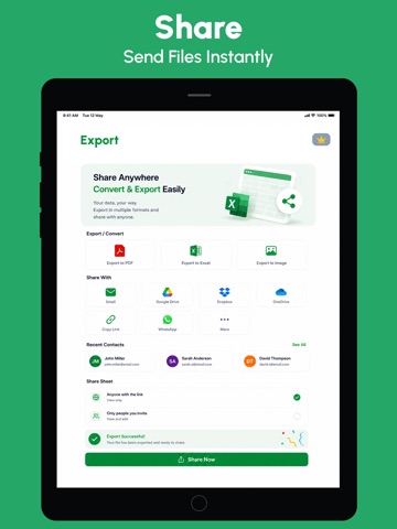 XLSX Spreadsheets Editor iPad screenshot