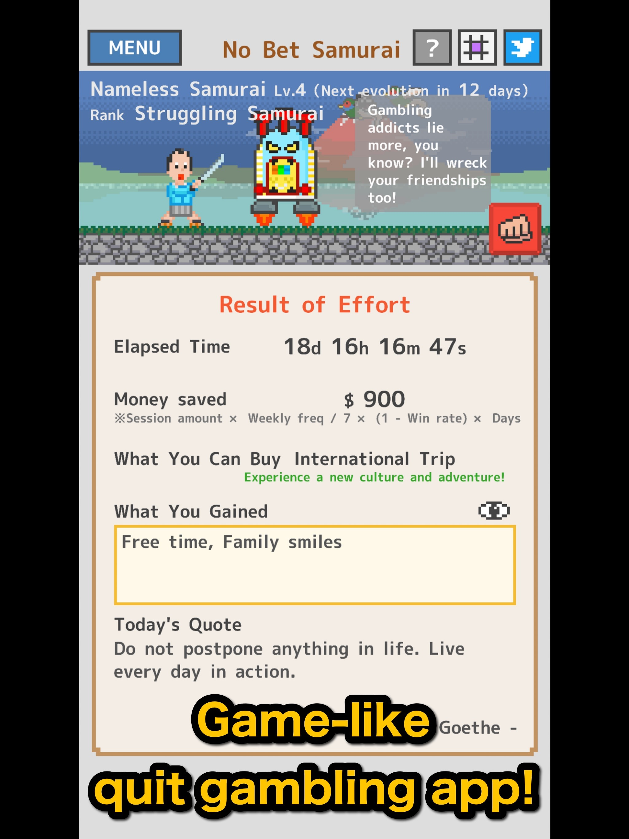 Quit Gambling - No Bet Samurai