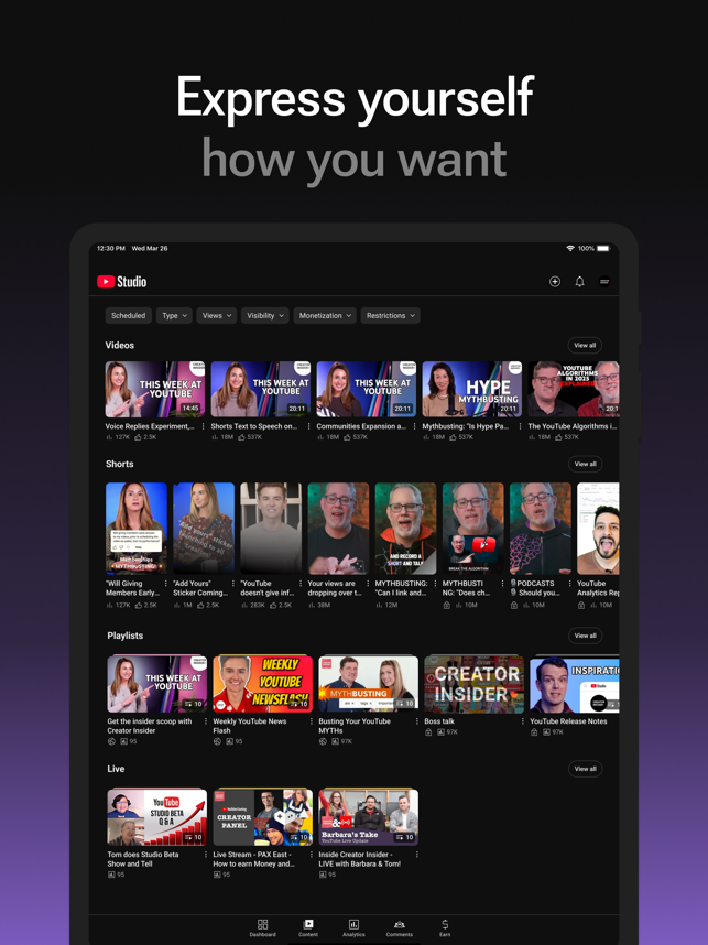 ‎YouTube Studio Screenshot