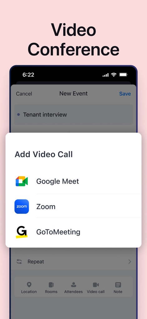 Calendars: Schedule Planner - Videokonferenz-Integration