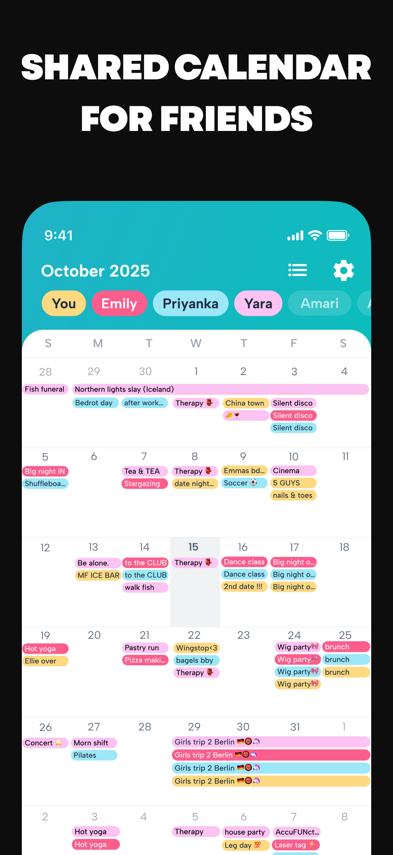 Howbout: shared calendar