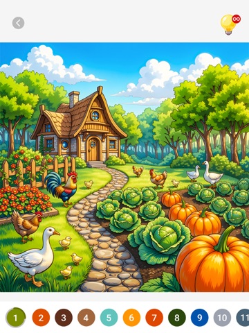 Cabin & House Paint by Numbers iPad screenshot