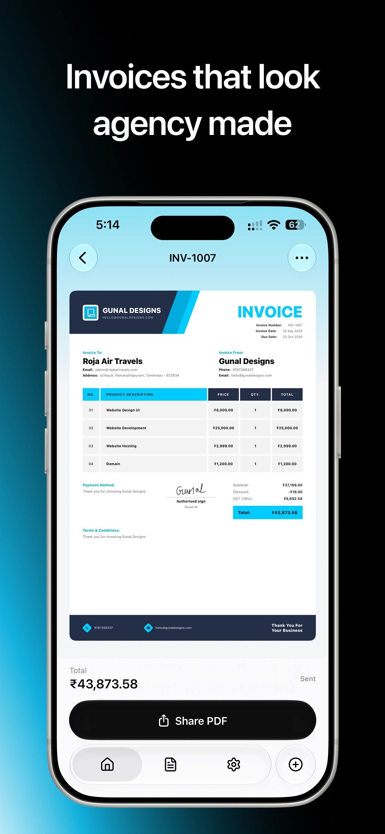 Screenshot 2 of BrandInvoice: Invoice Maker