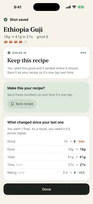 Dialed: Espresso Log & Journal screenshot 3