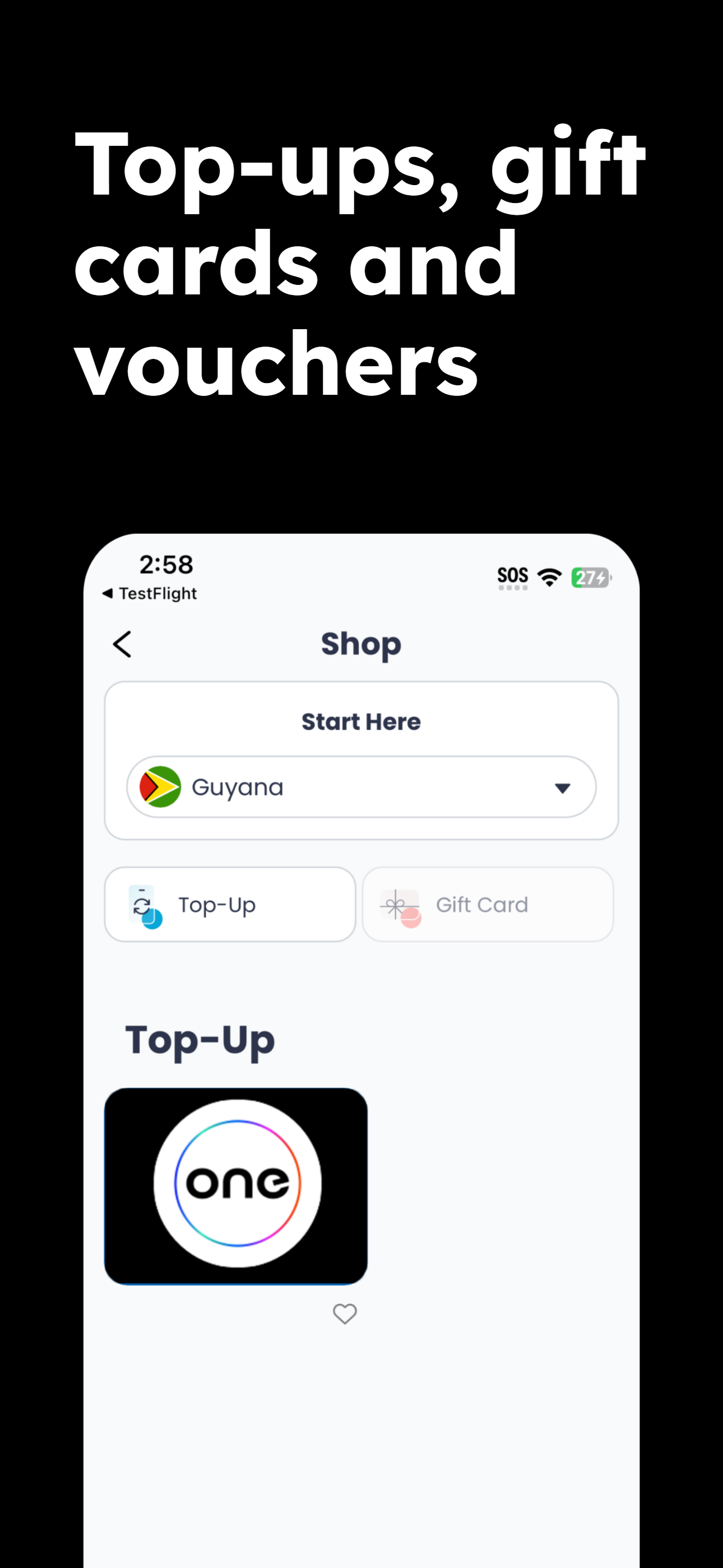 One Communications Topup App
