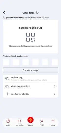 Captura de pantalla de Cargadores RÍO en iPhone 2