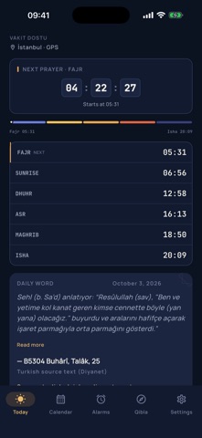 Vakit Dostu: Prayer Times Screenshot 1 of 5