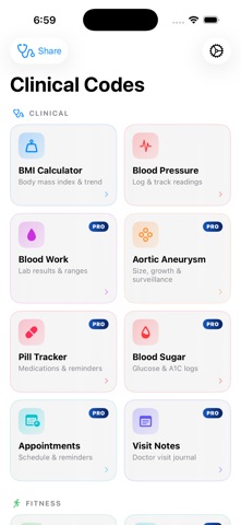 Clinical Codes: Health Tracker screenshot