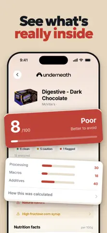 Underneath - Food Scanner App Store screenshot 2