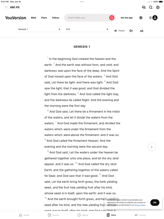 Grace Baptist Church Midtown iPad screenshot