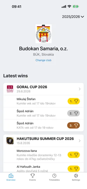 Súťaže KARATE mobile screenshot 1