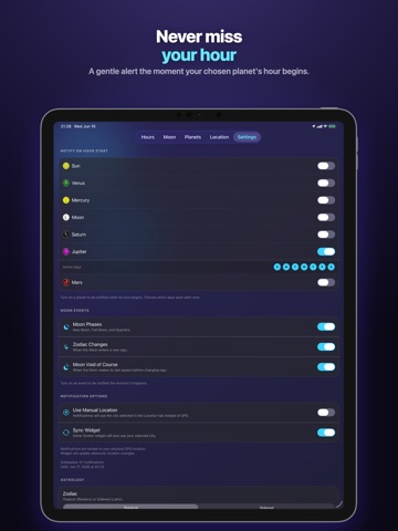 Planetary Hours & Moon Phase iPad screenshot