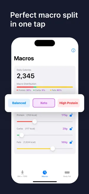 NutriSlider: BMI & Calories screenshot 2