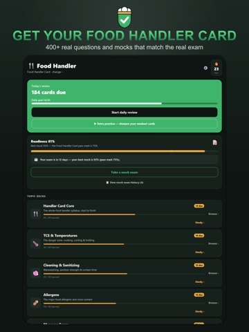 Food Handler Card & ServSafe iPad screenshot