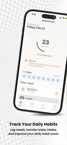 MyNutriTrack: Habit Tracker iPhone screenshot