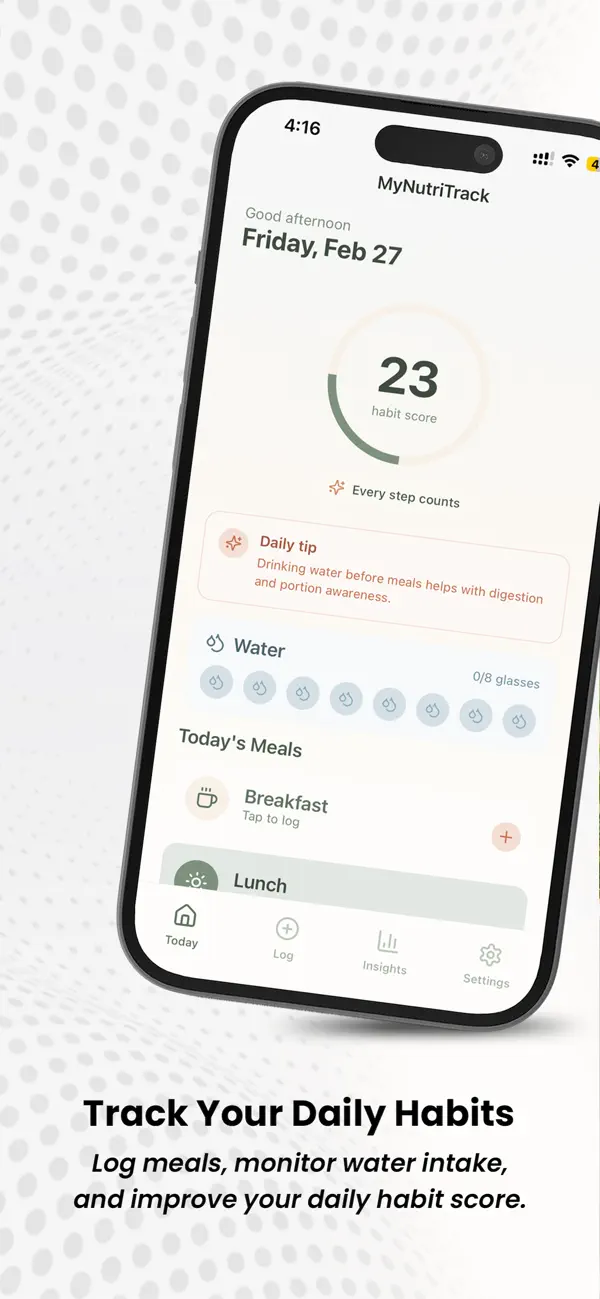 Screenshot #1 pour MyNutriTrack: Habit Tracker