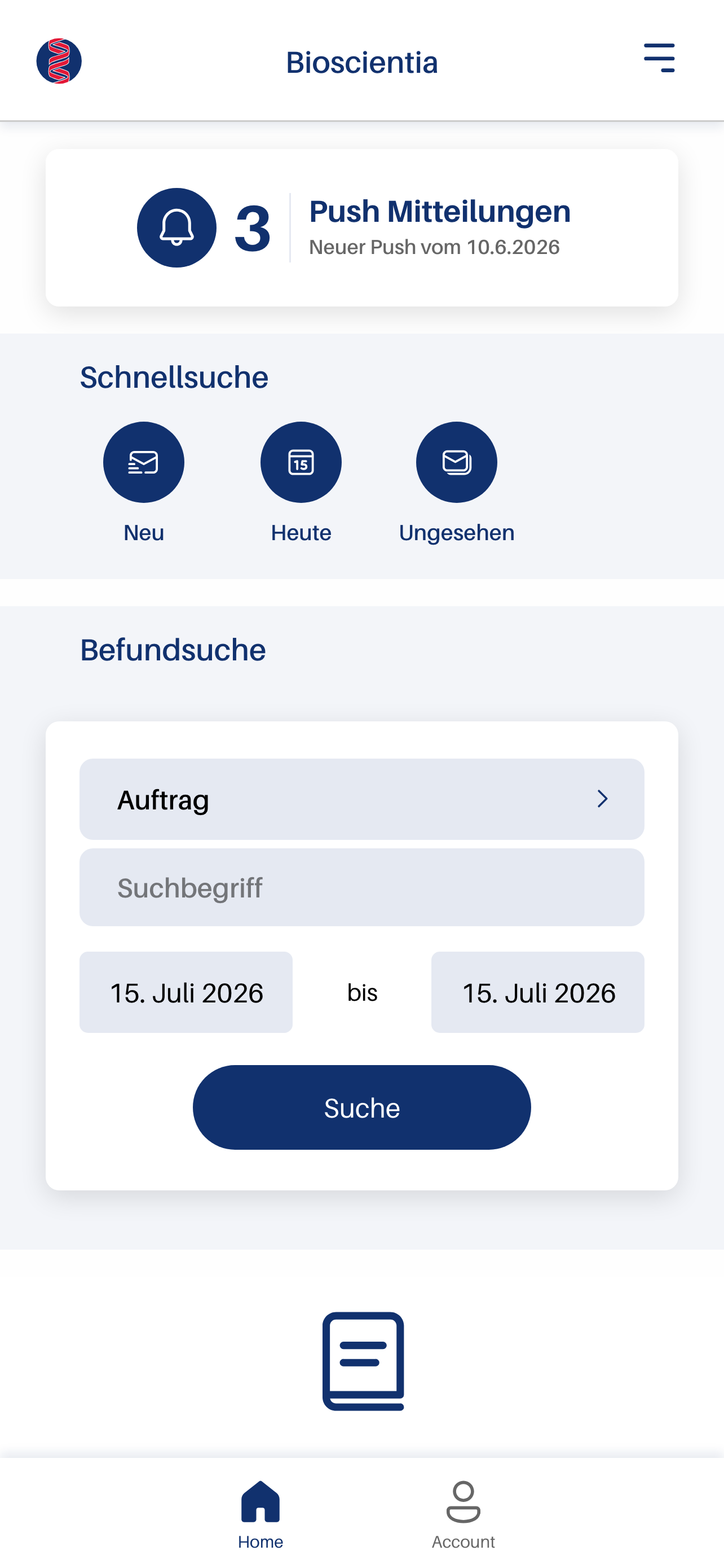 Bioscientia Befund App screenshot 2