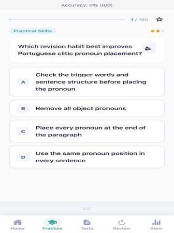 Portuguese Grammar Practice iPad screenshot