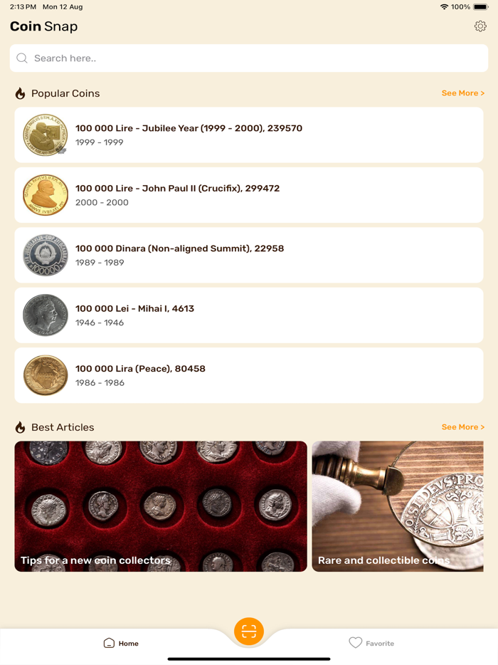 Coin Identifier Coin Value