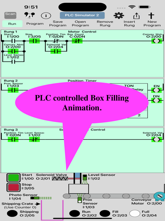PLC Simulator 2, Ladder Logic