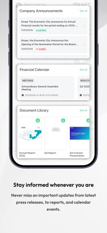 KAEC Investor Relations app screenshot 2