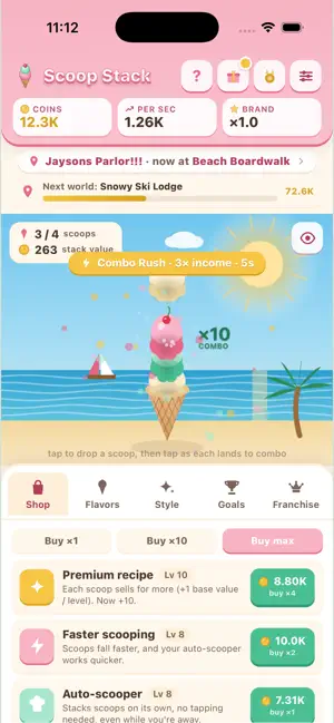 ScoopStack Ice Cream Idle screenshot 1