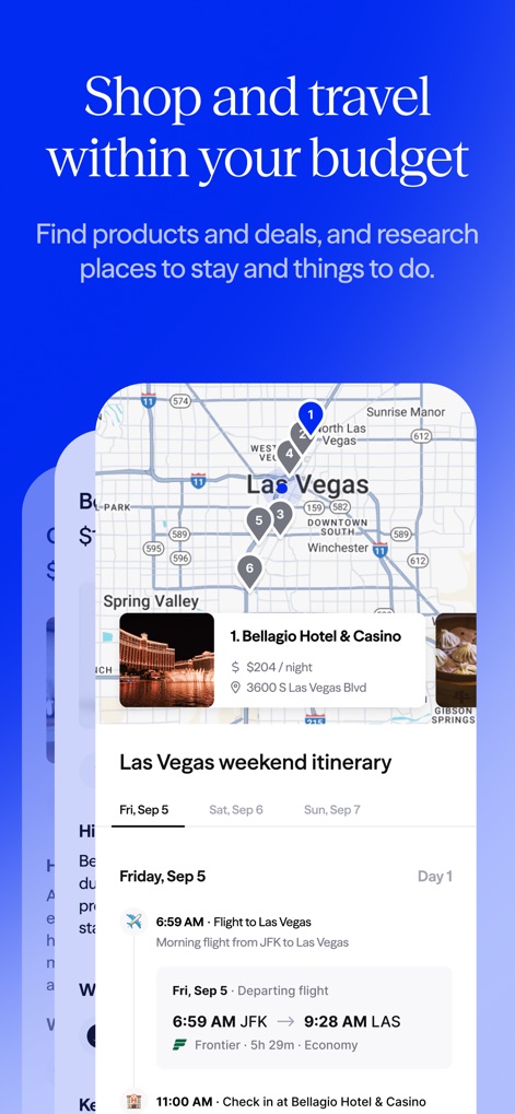 Albert: Budgeting and Banking - Users can plan and manage travel expenses by exploring destinations on an interactive map and organizing itinerary details like flights and hotel bookings within their budget.