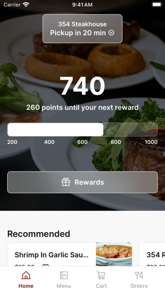 354 Steakhouse iPhone screenshot 1 - Food & Drink app