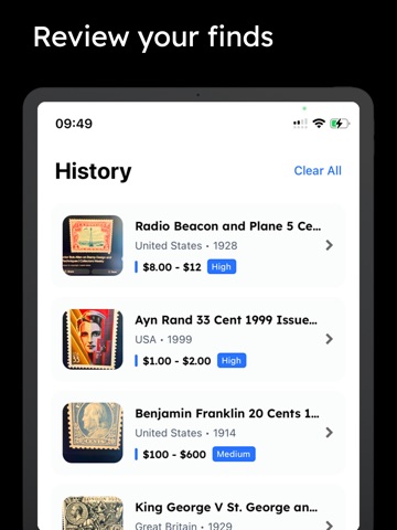 Stamp ID & Value: Stampr iPad screenshot
