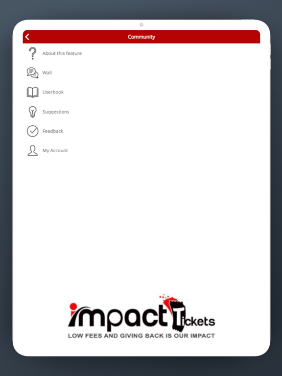 Impact Tickets iPad screenshot 2 - Entertainment app