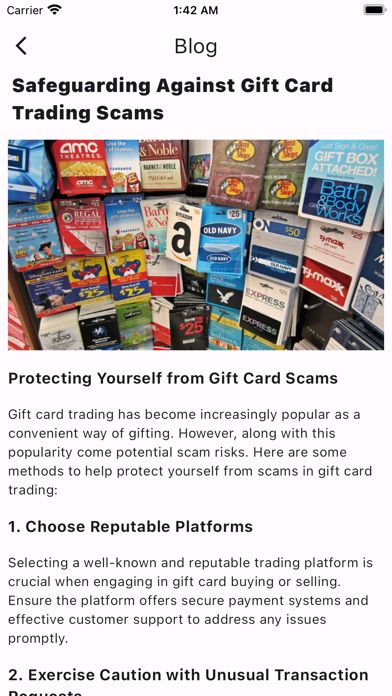 Gift card on Tbay Screenshot