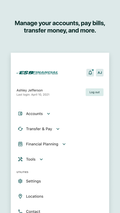 ESB Financial Mobile Banking iPhone screenshot