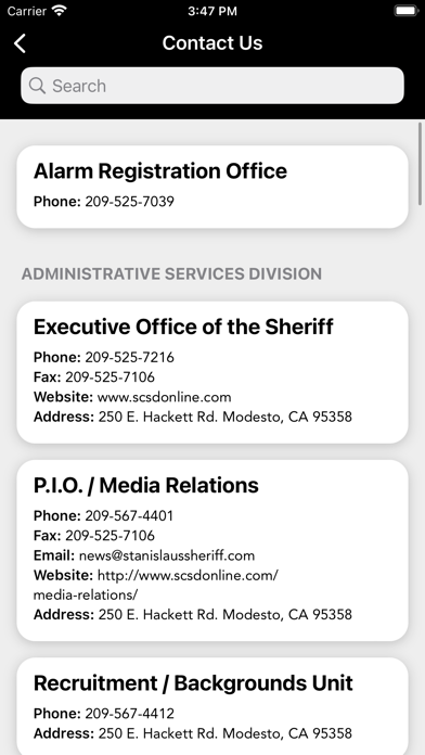 Stanislaus County Sheriff Screenshot